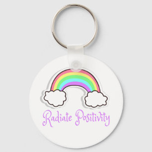 Rainbow Radiate positivity, Positive mindset Key Ring