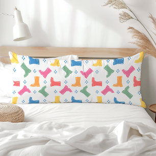 Rainbow Rain Boots Rainy Day Parade Collection Body Cushion