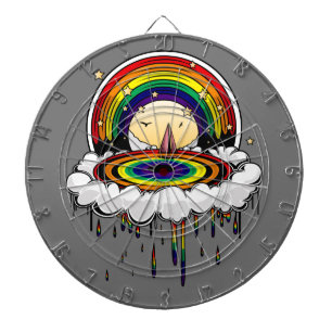 Rainbow Rain Dartboard