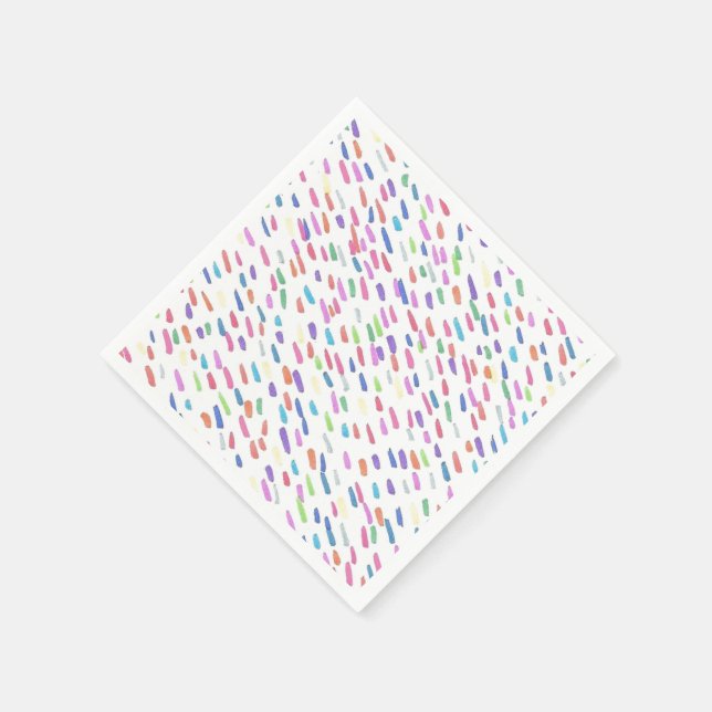 Rainbow Rain Drop Print Napkin (Corner)