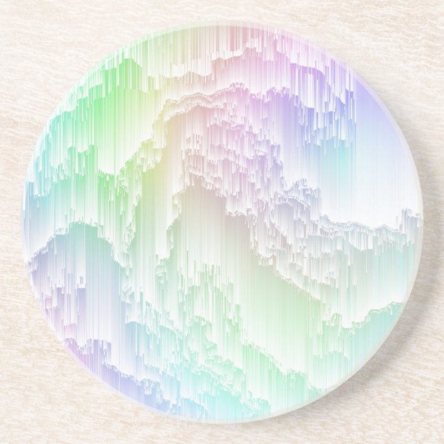 Rainbow Rain Glitch Coaster (Front)