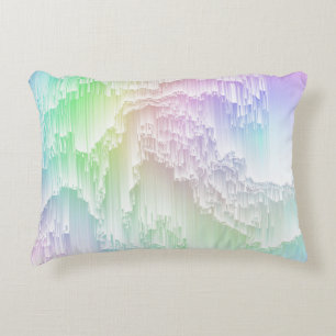 Rainbow Rain Glitch Decorative Cushion