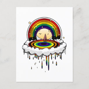 Rainbow Rain Postcard
