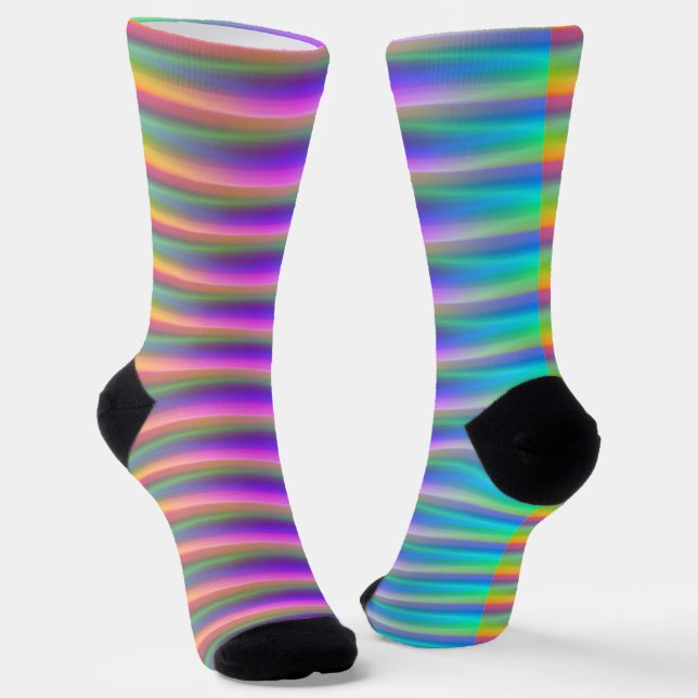 Rainbow Rain Socks (Angled)