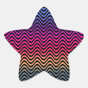 Rainbow Rainbow Diagonal Stripes Star Sticker