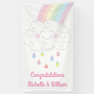 Rainbow Raindrop Baby Shower Sprinkle Banner