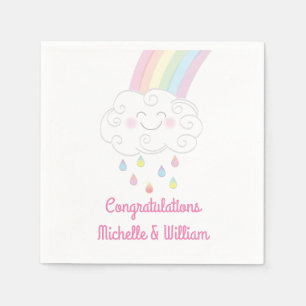 Rainbow Raindrop Baby Shower Sprinkle Napkin