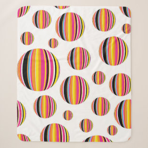 Rainbow Raindrops: Striped Pattern Sherpa Blanket