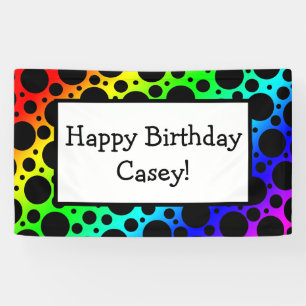Rainbow Random Polka Dots (Customisable!) Banner