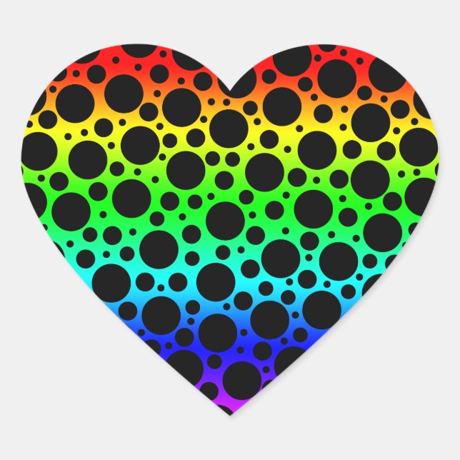 Rainbow Random Polka Dots Stickers Labels (Front)