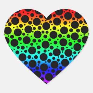 Rainbow Random Polka Dots Stickers Labels