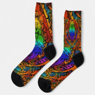 "Rainbow Raptor Print" Socks