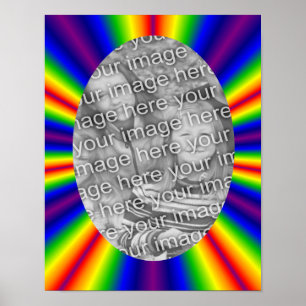 Rainbow Rays Frame Create Your Own Photo  Poster