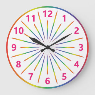 Rainbow Rays Large Clock