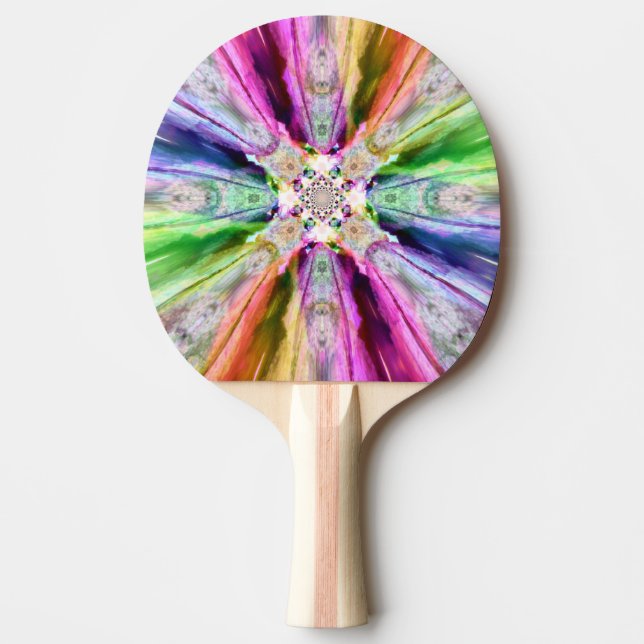 Rainbow Rays Ping Pong Paddle (Front)