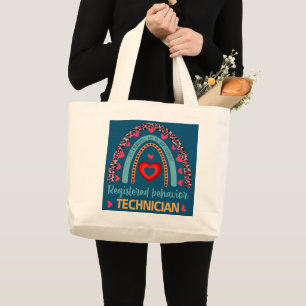 Rainbow RBT Registered Behaviour Technician ABA Large Tote Bag