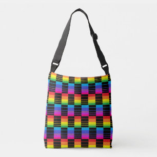 Rainbow Rectangles Cross Body Bag Colourful Tote