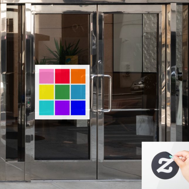 Rainbow Rectangles  Window Cling (Office Door)