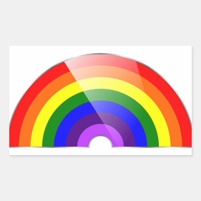 Rainbow Rectangular Sticker (Front)