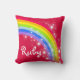 rainbow red orange - girls "your name" pillow (Front)