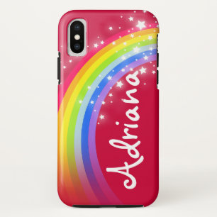 Rainbow red stars sky personalised iphone case