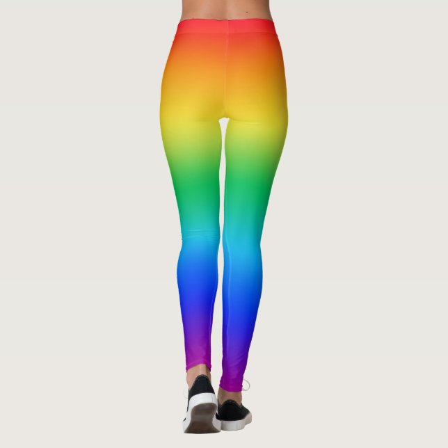Rainbow red top, purple bottom leggings (Back)