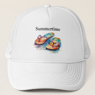 Rainbow Reef Flip Flop, custom Trucker Hat
