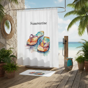 Rainbow Reef Flip Flops, custom Bath Mat