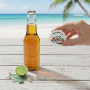 Rainbow Reef Flip Flops, custom Bottle Opener