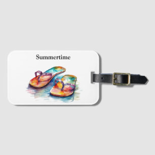 Rainbow Reef Flip Flops, custom Luggage Tag