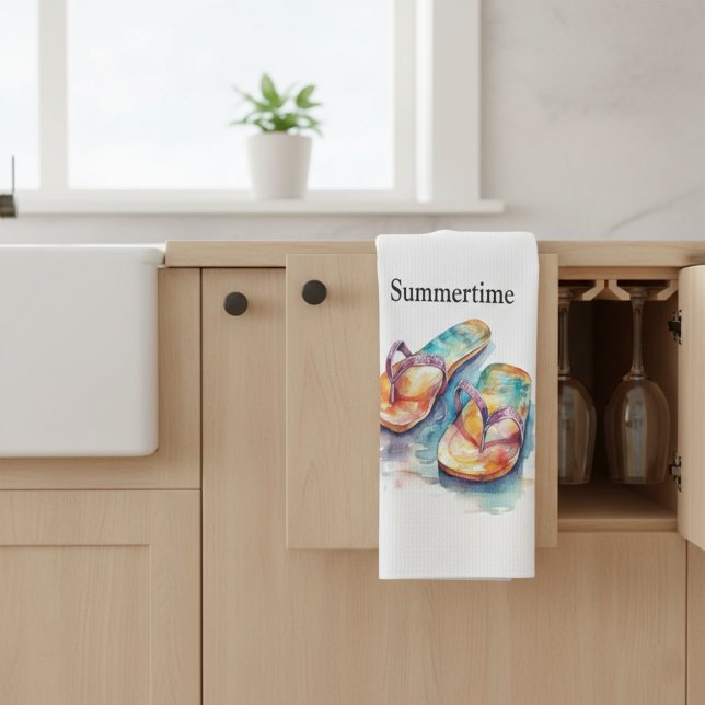 Rainbow Reef Flip Flops, custom Tea Towel (Creator Uploaded)