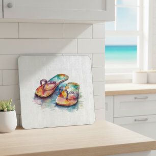Rainbow Reef Flip Flops Cutting Board