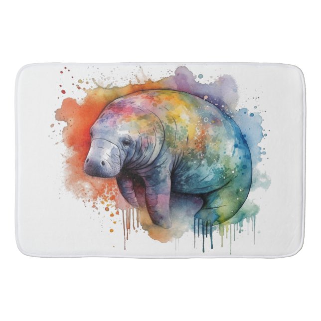 Rainbow Reef Manatee Bath Mat (Front)