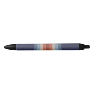 Rainbow reflection in retro style black ink pen