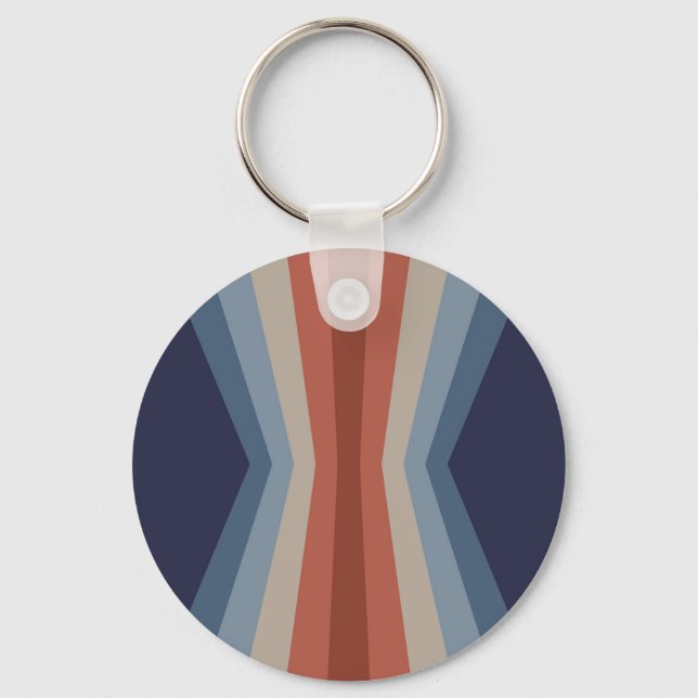 Rainbow reflection in retro style key ring (Front)