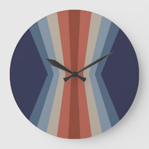 Rainbow reflection in retro style large clock