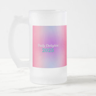 Rainbow Reflections Frosted Glass Beer Mug