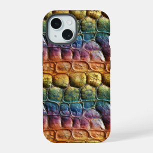 Rainbow Reptile Leather iPhone 15 Case