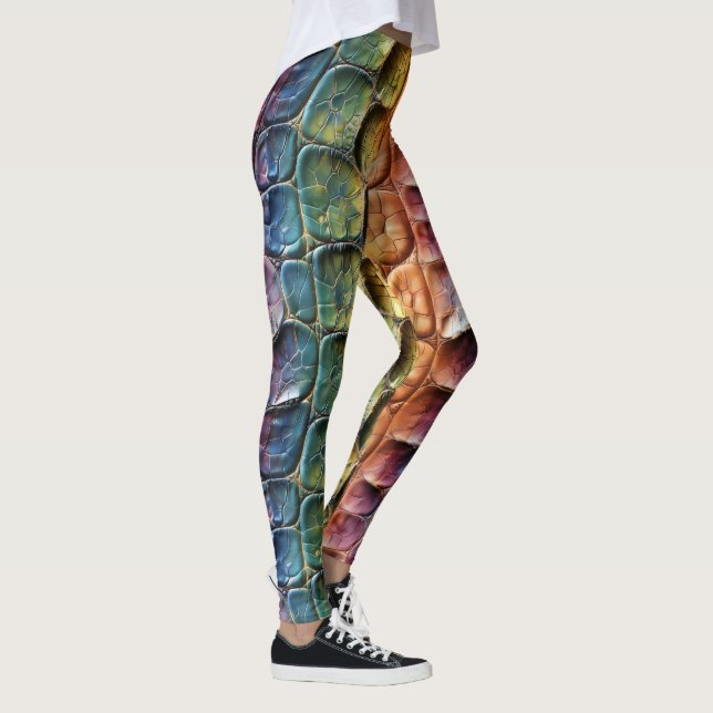 Rainbow Reptile Leather Leggings (Right)
