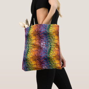 Rainbow Reptile Leather Tote Bag