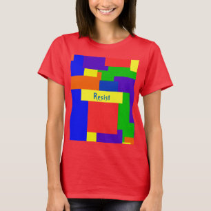 Rainbow Resist Patchwork Quilt Design T-Shirt