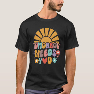 Rainbow Retro Vintage Tomorrow Needs You Suicide P T-Shirt