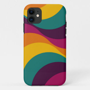 Rainbow Retro Wavy Pattern iPhone 11 Case
