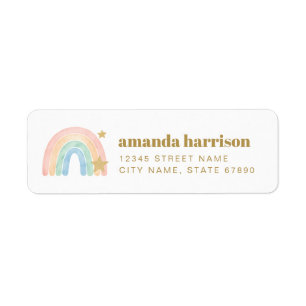 Rainbow Return Address Labels