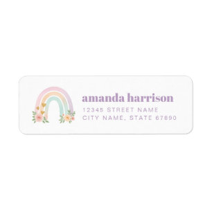 Rainbow Return Address Labels