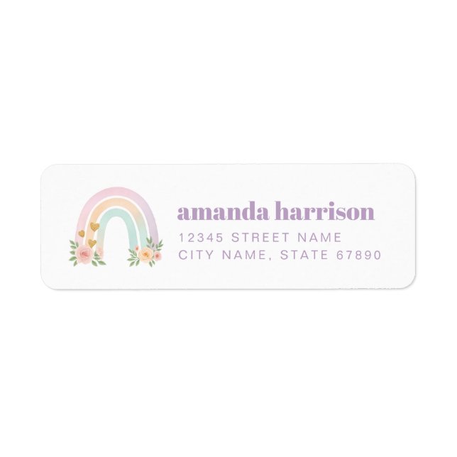 Rainbow Return Address Labels (Front)