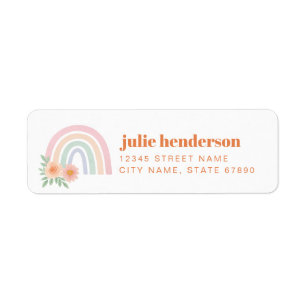 Rainbow Return Address Labels