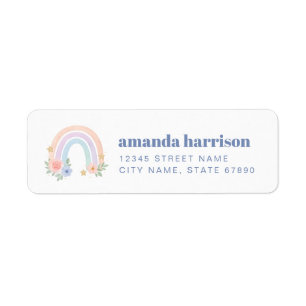 Rainbow Return Address Labels