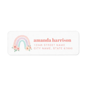 Rainbow Return Address Labels