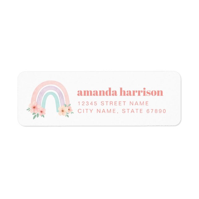 Rainbow Return Address Labels (Front)